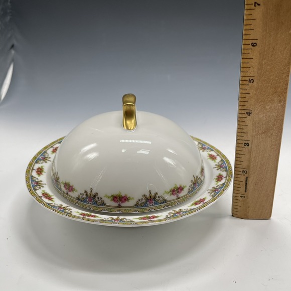 T&V Limoges France Floral Round Butter Dish - Picture 11 of 11